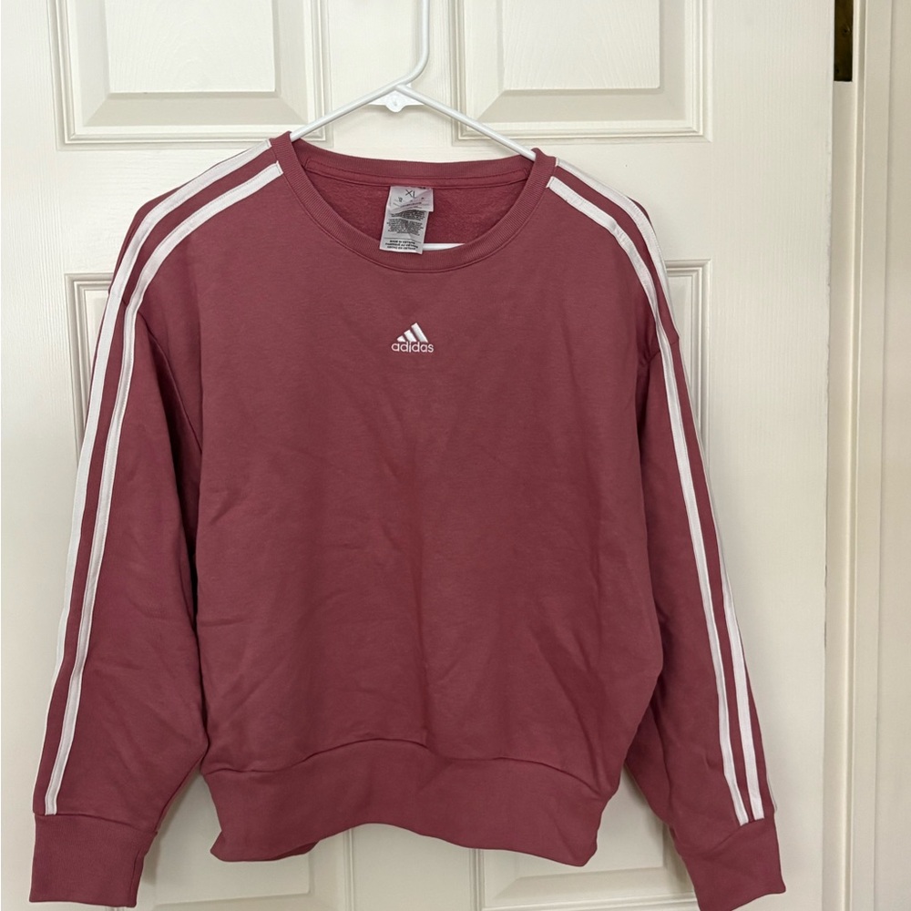Adidas Rose Girls Sweatshirt with White Stripes Label